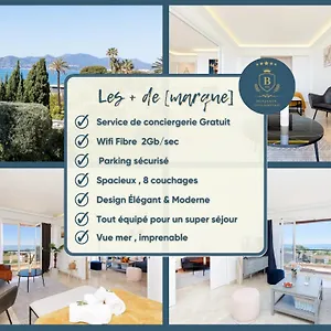 Riviera - Sea View - Clim - 50m - De Standing - Spacieux 180 M2 - Parking Apartment Cannes